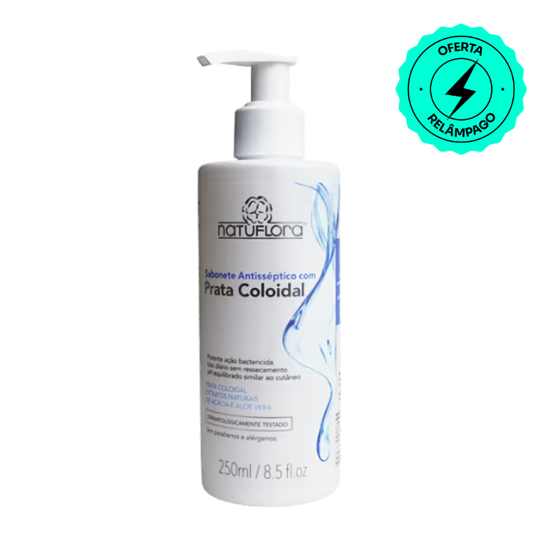 Sabonete Antisséptico Com Prata Coloidal 250 Ml - Natuflora - CPAPS