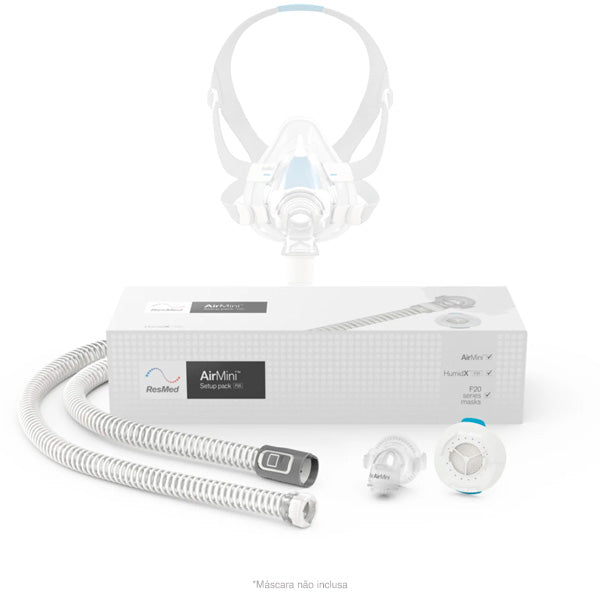 Kit de Encaixe Airfit/Airtouch F20 No CPAP Airmini + Umidificador + Traqueia - Resmed - CPAPS
