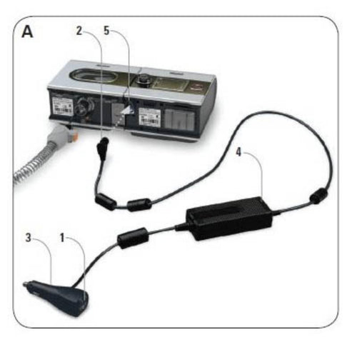 Cabo Conversor Dc-12V para 24V 90W para CPAP e VPAP S9 Resmed